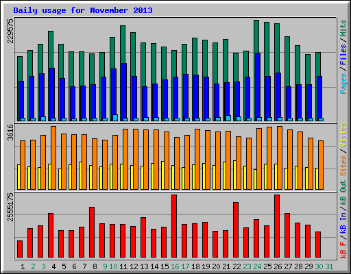 Daily usage for November 2013