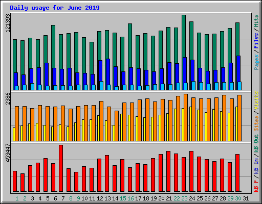 Daily usage for June 2019