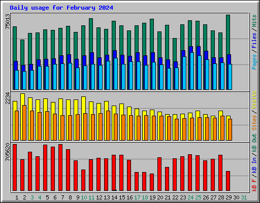 Daily usage for February 2024