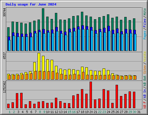 Daily usage for June 2024