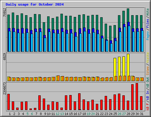 Daily usage for October 2024