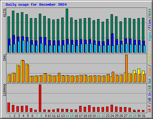 Daily usage for December 2024